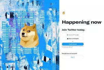 Twitter Sign Up Page Ft. DOGE